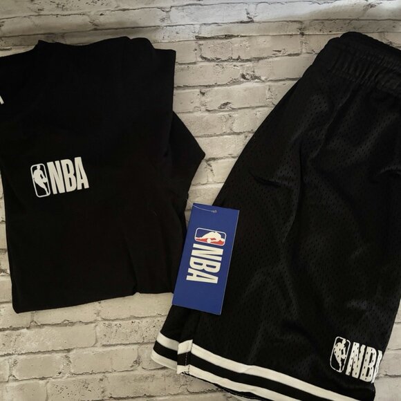 NBA Boys Black Matching Shirt And Shorts Set Size 14/16 NWT - Picture 1 of 4